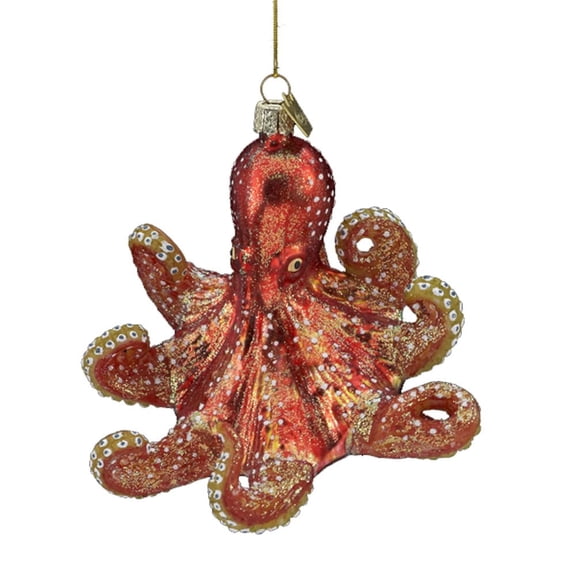 Kurt Adler Noble Gems Glass Octopus Ornament, 4-Inch