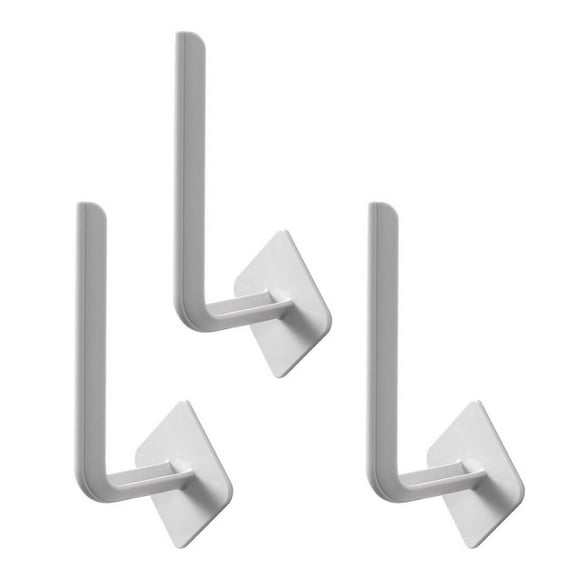 Shoreew 3Pcs Wall Hook Strong Load-Bearing Waterproof L-Shaped Traceless Hanger Traceless Bathroom Kitchen Hook