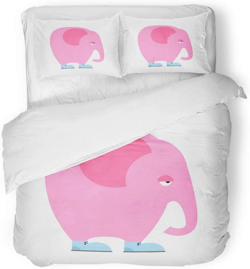 Kxmdxa 3 Piece Bedding Set Big Pink, Pink Elephant Twin Bedding