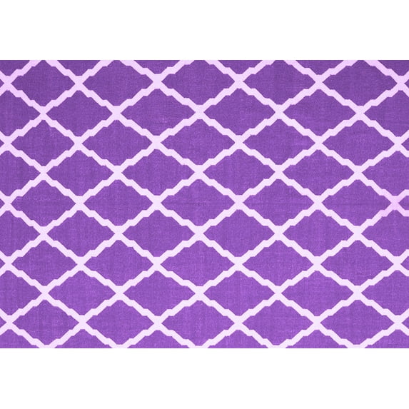 Ahgly Company Indoor Rectangle Trellis Purple Modern Area Rugs, 5' x 8'
