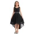 thumbnail image 1 of Aiihoo Robe Haute-Basse Sans Manches en Mousseline pour Fillette, Robe de Fête d'Anniversaire, Robe de Concours, Robe de Bal, Noir 14, 1 of 7