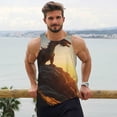 thumbnail image 6 of Uemuo Seaside Sunset Cool Dragon Pattern Men's Muscle Shirts Sleeveless Dry Fit Gym Workout Tank Top Lightweight Sports Tank Top Beach Tank Top, Loose-fit Sleeveless Shirt-4X-Large, 6 of 7
