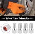 thumbnail image 2 of 4pcs 19mm Chrome Tyre Wheel Valve Stem Cap Extension Extender Silver Tone for Car Truck, 2 of 6