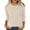 502_Beige, variant on QASIEATN Sweaters for Graceful Women Fashion, Autumn Solid Color Round Neck Strip Bottom Loose Casual Seven Quarter Sleeve Top, Womens Fall Tops