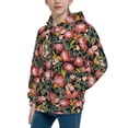 thumbnail image 2 of Kdxio Watercolor Red Wildflowers Pattern Kids Boys Girls Zip Up Hoodie 3D Printed Hooded Sweatshirt Hoody Coat with Pocket 7-12 Y-Small, 2 of 6