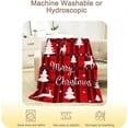 thumbnail image 4 of Couverture Jetée de Noël Simple à Carreaux Rouges Couvertures de Noël pour Canapé Sofa Lit Douce Confortable Légère Duveteuse Peluche Polaire Couvertures et Jetés Adulte Noël Hiver Holida Déco Couverture 60x80-01, 4 of 6