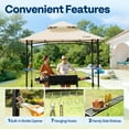 thumbnail image 6 of SPECSTAR 8' x 5' Grill Gazebo Canopy, Outdoor BBQ Gazebo Shelter with 2 Side Shelves & Double-Tiered Top, Beige, 6 of 8