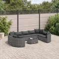 thumbnail image 1 of vidaXL 10 Piece Garden Sofa Set with Cushions Grey Poly Rattan, 1 of 5