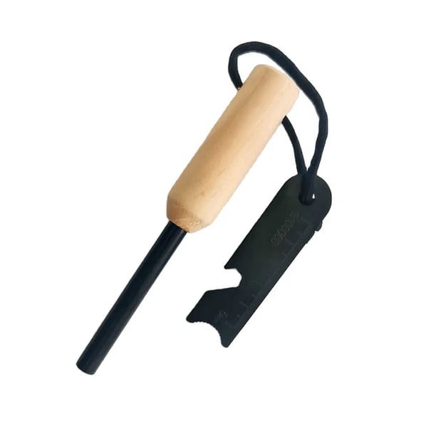 Varilla de pedernal raspadora de acero inoxidable portátil 2 en 1 + varilla de magnesio de 18 x 100 mm para deportes al aire libre, acampadas, aventuras, hacer fuego, dos piezas