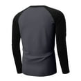 thumbnail image 4 of WTOBBY Men's Casual Button Neck Long Sleeve Top with Two-Tone Shoulder Design and Raglan Sleeve for Stylish Everyday Wear Comfortable Loose Fit Shirt ,Gray L, 4 of 4