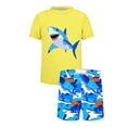 thumbnail image 4 of Fnooota Boys Rash Guard Swimsuits 2 Piece, Short Sleeve Summer Graphic Kids Bathing Suits Boys'Swimwear Multicolor Size 10, 4 of 8