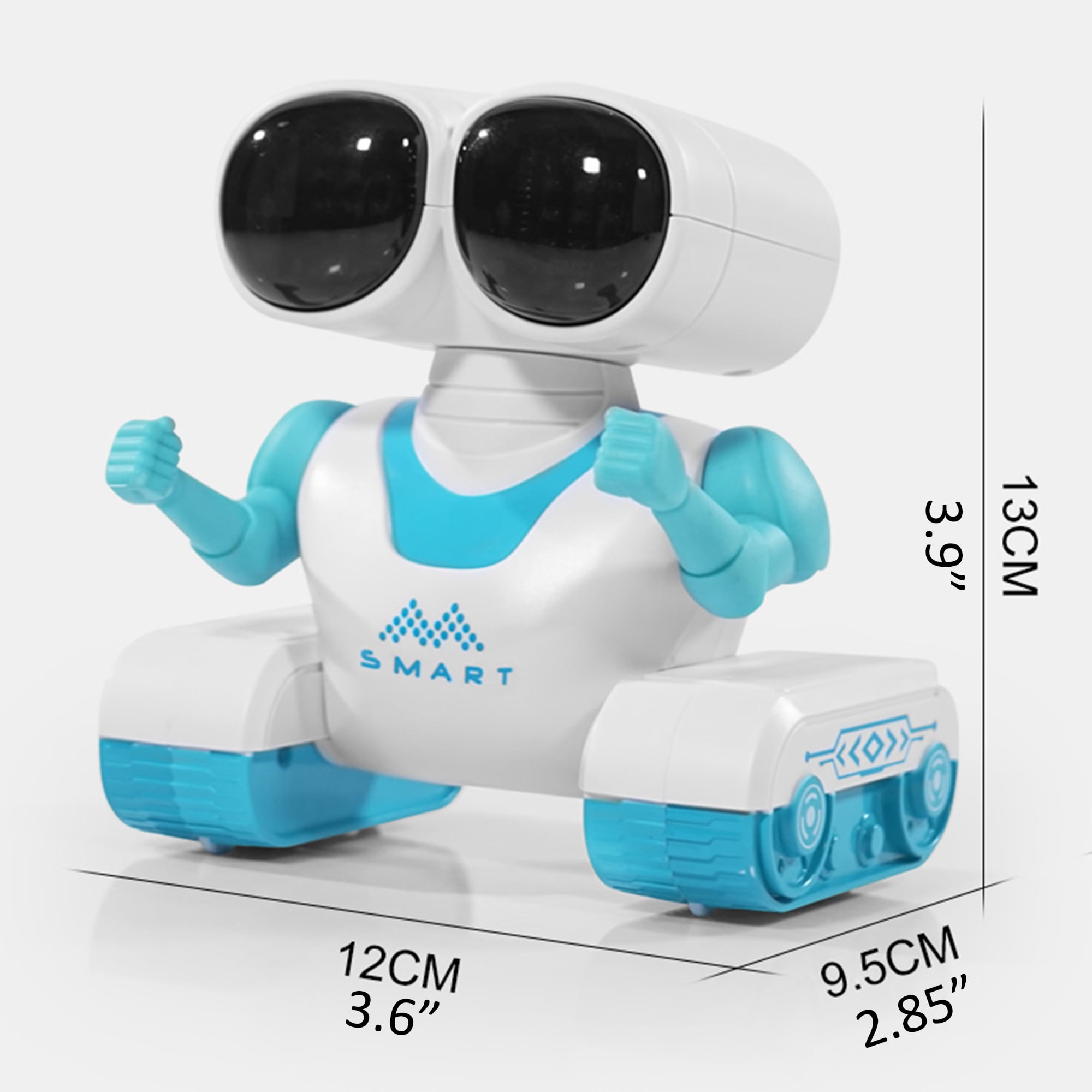 ZUTOYBO Mini RC Programming Robot Toy with Music and LED Eyes 3D Gradient Lighting, Christmas Toy for 3+ Kids Boys Girls