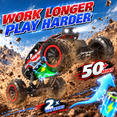 thumbnail image 4 of JoyStone 1:12 RC Cars 4WD Off-Road 2.4Ghz RC Monster Truck with Metal Shell and Light, Remote Control Car Crawler for Adult and Kid, 2 Batteries, Red, 4 of 10