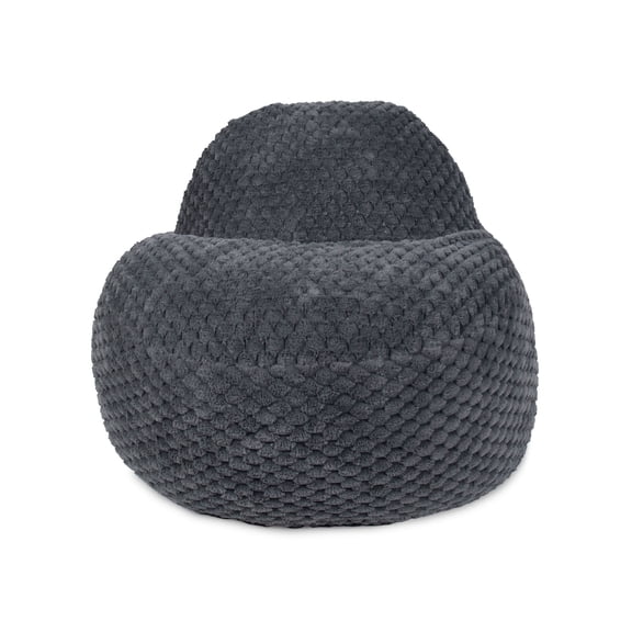 Big Joe Chilloway Foam Filled Structured Bean Bag Chair Lounger, Charcoal Honeycomb