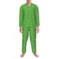 thumbnail image 3 of Disketp St Patrick's Day Mens Pajama Set, Soft Warm Long Sleeve Sleepwear, Cozy Button-Down Pjs for Men-Medium, 3 of 7