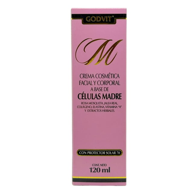 Crema facial y corporal de Células Madre SPF 70 120 ml Godvit rosa