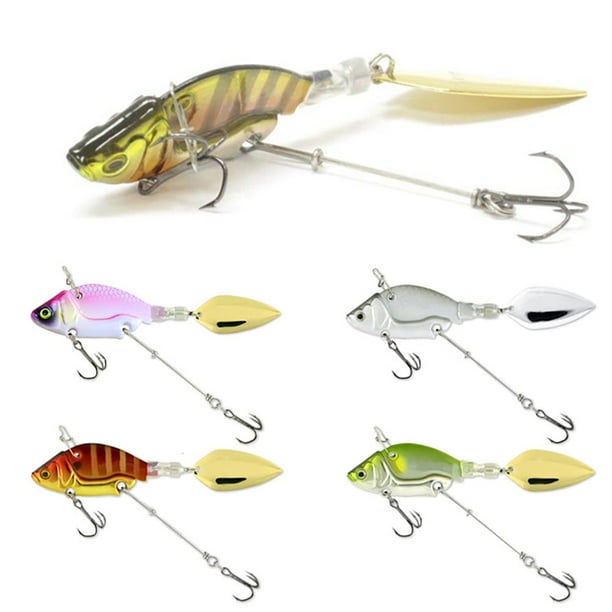 Bingirl VIB Fishing Lures Tail Spinners Metal Lure Blade Baits For Bass  Long Cast Trout Pike Freshwater Saltwater 44mm/13.6g 
