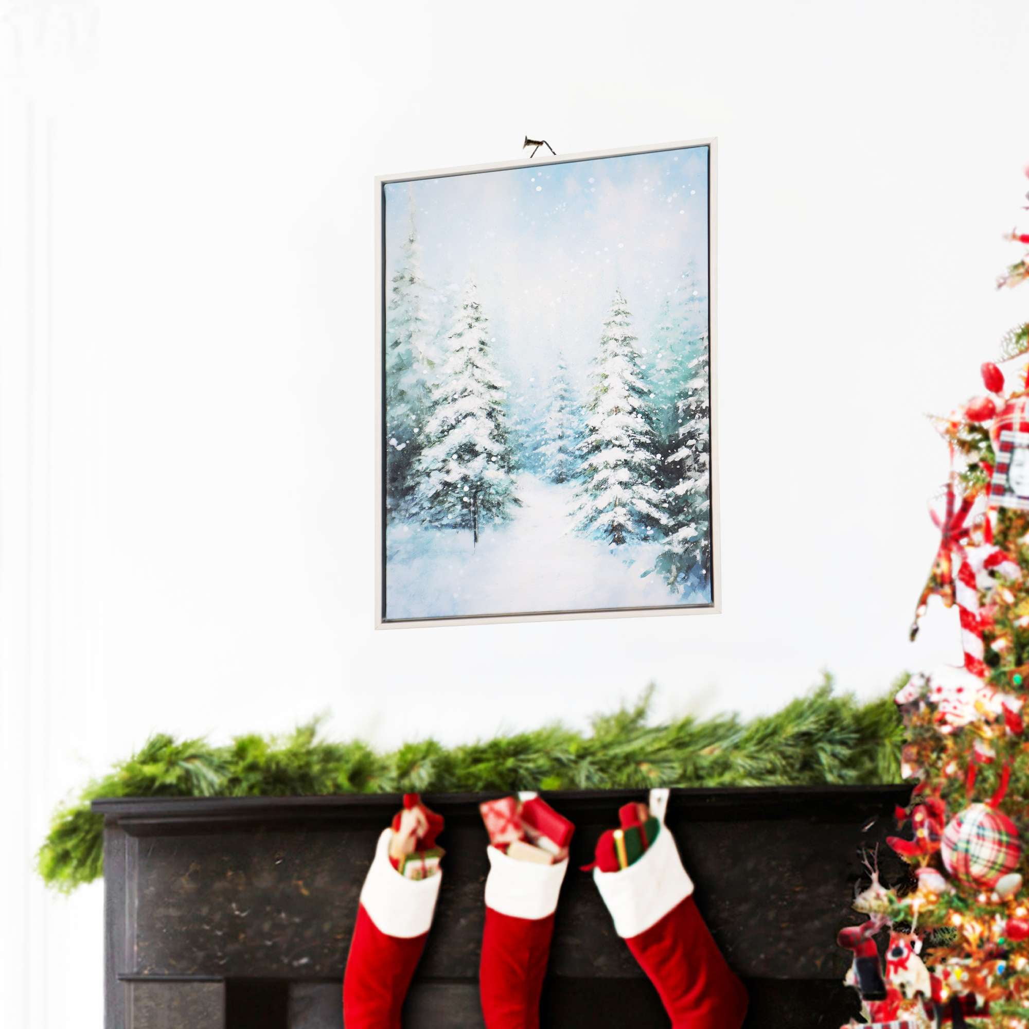 Holiday Time Paint Trees Wall Decoration, 18 inch height, multi colour