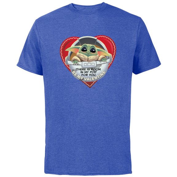 Star Wars The Mandalorian Grogu Be My Valentine - Short Sleeve Cotton T-Shirt for Adults - Customized-Royal Heather