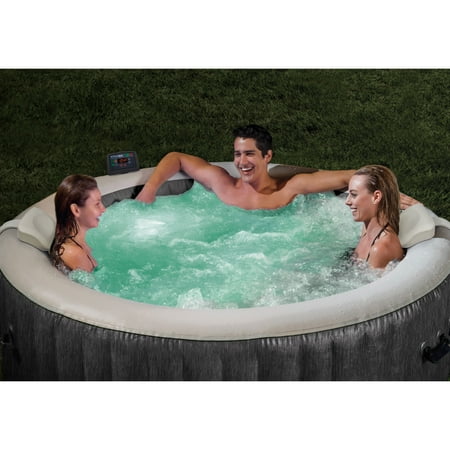 Intex PureSpa Greywood Deluxe 6 Person Hot Tub with 6 Type S1 Filter Cartridges