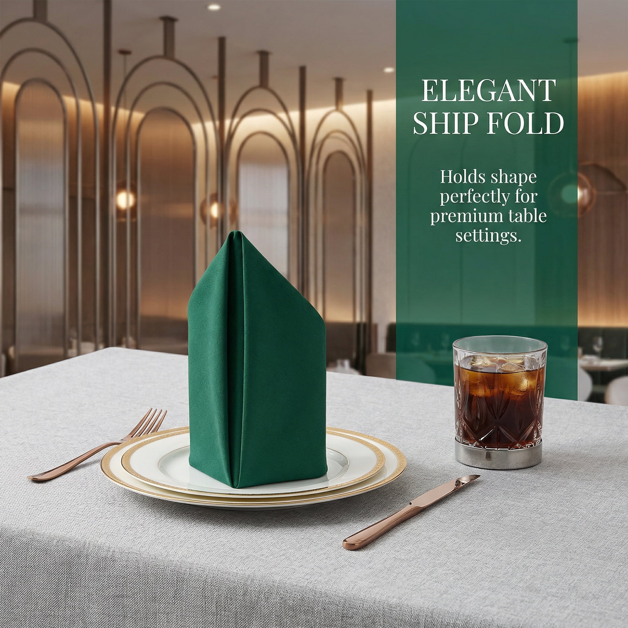 Unique Bargains 12Pcs Reusable Table Dinner Napkins Dark Green 12x12inch
