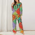 thumbnail image 3 of Disketp Pajamas Set Long Sleeve Sleepwear Womens Button Down Nightwear Pj Sets-Dancing African Womans, 3 of 9