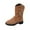 Brown, variant on Womens Boots Chunky Heel Round Toe Mid Calf Boots Women Fashion Casual Slip-on Thick Heel Versatile Solid Color Fall Winter Shoes Brown 7.5