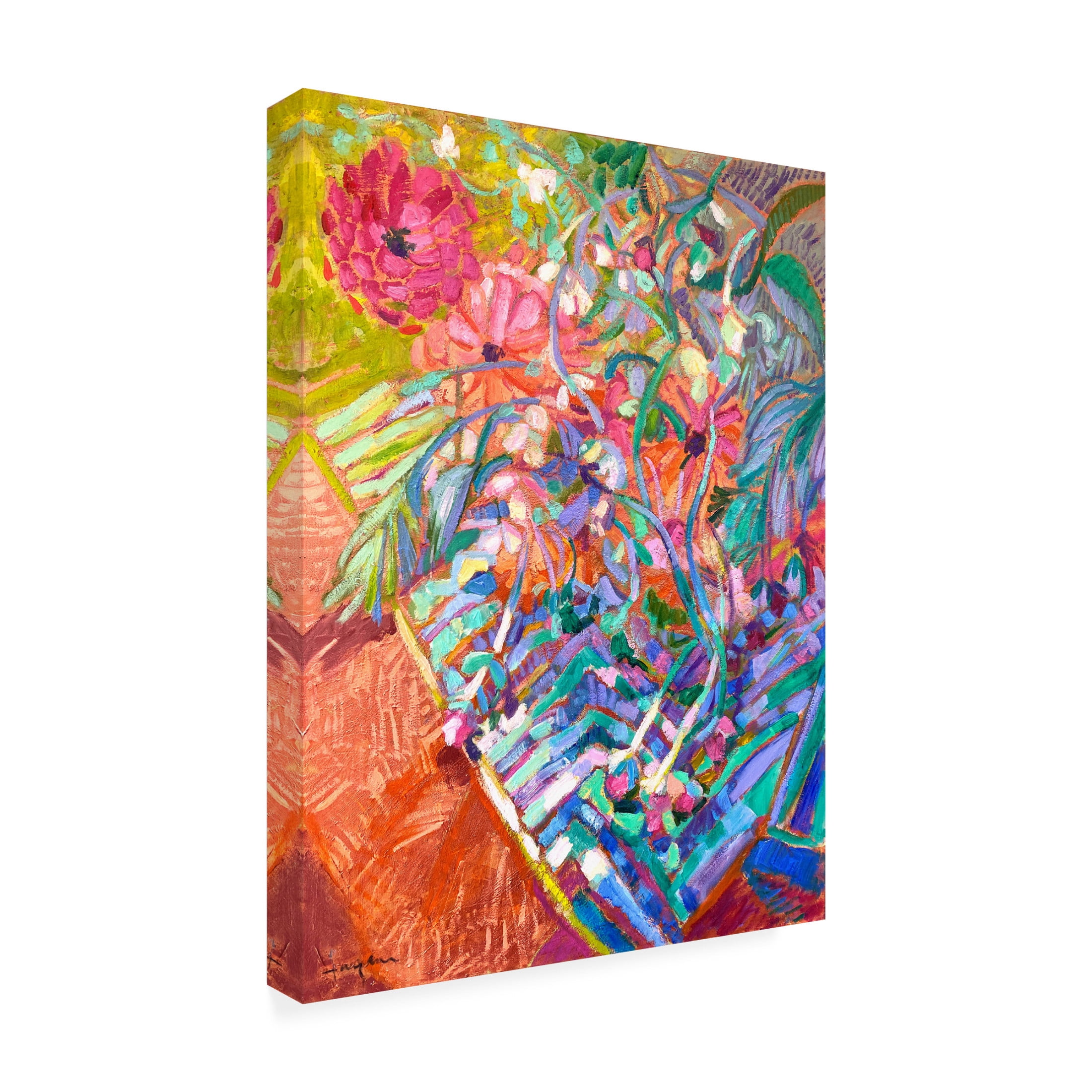 Canvas Wall Art - Dorothy Fagan 'Meanderinggardenpath' Wall Art for Living Room, Bedroom, or Office D?cor by Trademark Fine Art - 24 x 32 Inches
