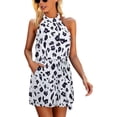 thumbnail image 1 of Combinaison Courte à Volants Sans Manches à la Taille Élastique pour Femme - Été Floral Ruffle Licol, 1 of 6