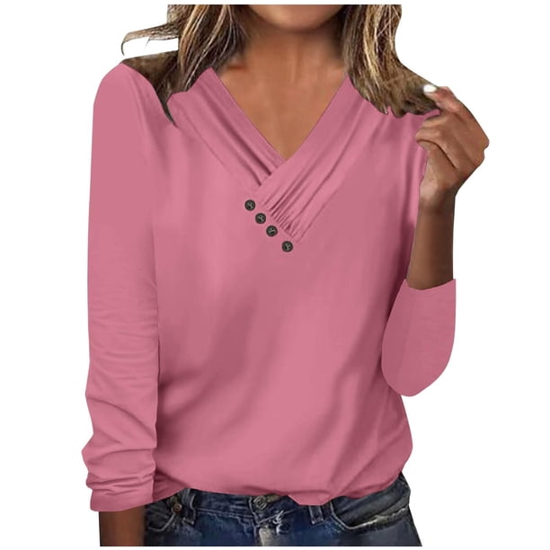Camiseta de manga corta con cuello en V para mujer: top con estampado «Love», poliéster, tallas S-XXXL, tallas EE. UU./Reino Unido/UE, informal/para todas las estaciones