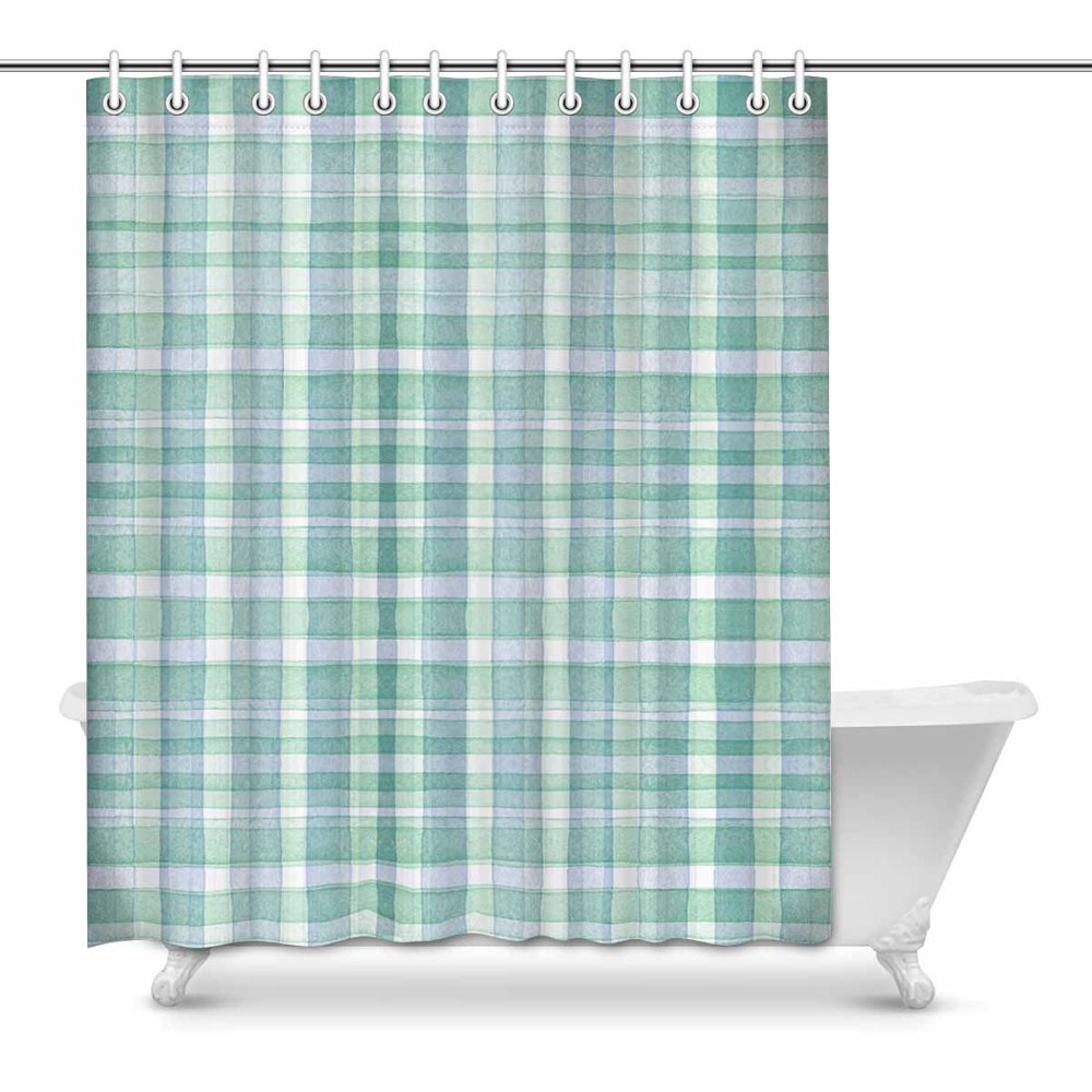 MKHERT Abstract Checked Pattern Green Elegant Latticework Plaid House