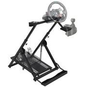 Towallmark Racing Wheel Stand, Foldable X Frame Simulator Stand With Chair Lock, Carbon Steel Wheel Stand For PS5 Xbox PC, Includes Cup Holder And Cable Management