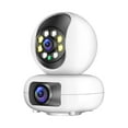 thumbnail image 2 of Cámara WiFi de 2 MP con pantallas duales, monitor para bebés, visión nocturna, minicámara de seguridad PTZ para interiores, cámaras de vigilancia CCTV, monitores de cámaras., 2 of 9