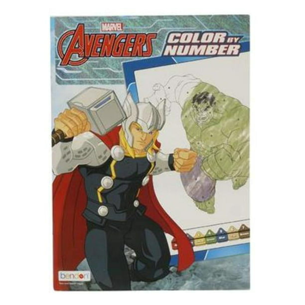 Marvel 2328591 Avengers Color by Number Activity Book
