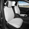 thumbnail image 2 of MotorBox Car Seat Covers – DiamondLux Edition Premium Faux Leather White Seat Protectors – Double Cross Stitched Cushioned Automotive Accessories for Trucks, SUVs, Cars – Front Seat Set, 2 of 6