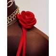 thumbnail image 6 of Vibrant Red Halter Mini Dress With 3D Rose Embellishments, Ruched Bodycon Fit, Open Back Design For Evening Events, 6 of 7