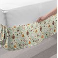 thumbnail image 2 of Animal Bed Skirt, Woodland Concept Childish Pattern with Forest Animals Deer Fox Bear Rabbit and Owl, Elastic Bedskirt Dust Ruffle Wrap Around for Bedding Decor, 4 Sizes, Multicolor, by Ambesonne, 2 of 2