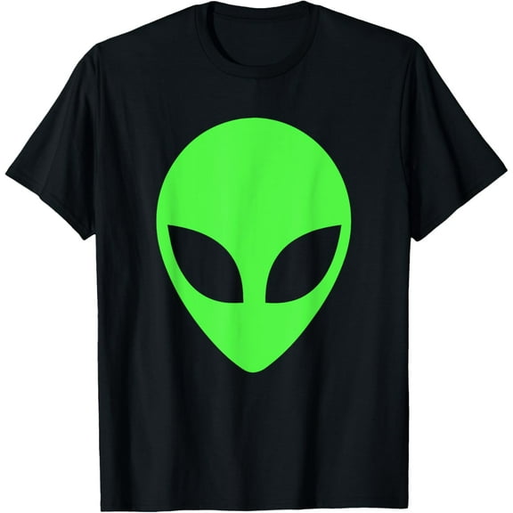 Green Alien Head 90's Style Funny Alien Men T-Shirt