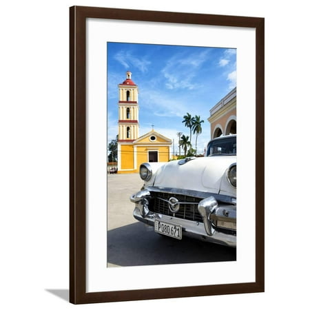 Classic Flame Santa - Cuba Fuerte Collection - Classic Car in Santa Clara Framed Print Wall Art By Philippe Hugonnard