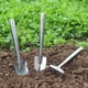 thumbnail image 1 of Juego de 3 paletas de jardín de acero inoxidable en miniatura, tenedor para malezas y paleta para trasplante, juego de herramientas manuales para jardinero, 1 of 11