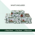 thumbnail image 5 of 4-Piece Ultra Soft 100% Turkish Cotton Flannel Sheet Set - Holiday Christmas Flannel Sheets, Warm and Cozy , Deep Pocket Fitted Sheet- Full, Cozy Lodge, 5 of 5