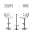thumbnail image 6 of Agnes 3-Piece Metal and Glass Pub Table Set, White Faux Leather, 6 of 7