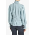 thumbnail image 3 of Vince Camuto Smocked-neck Top In Light Blue Light Blue XXS, 3 of 4