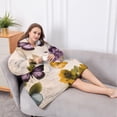 thumbnail image 5 of Oversized Wearable Blanket Hoodie,Vintage Butterfly Flower Pattern Sherpa Blanket Hoodie with Super Pockets,Super Warm Fuzzy Pullover for Women & Men, 5 of 6