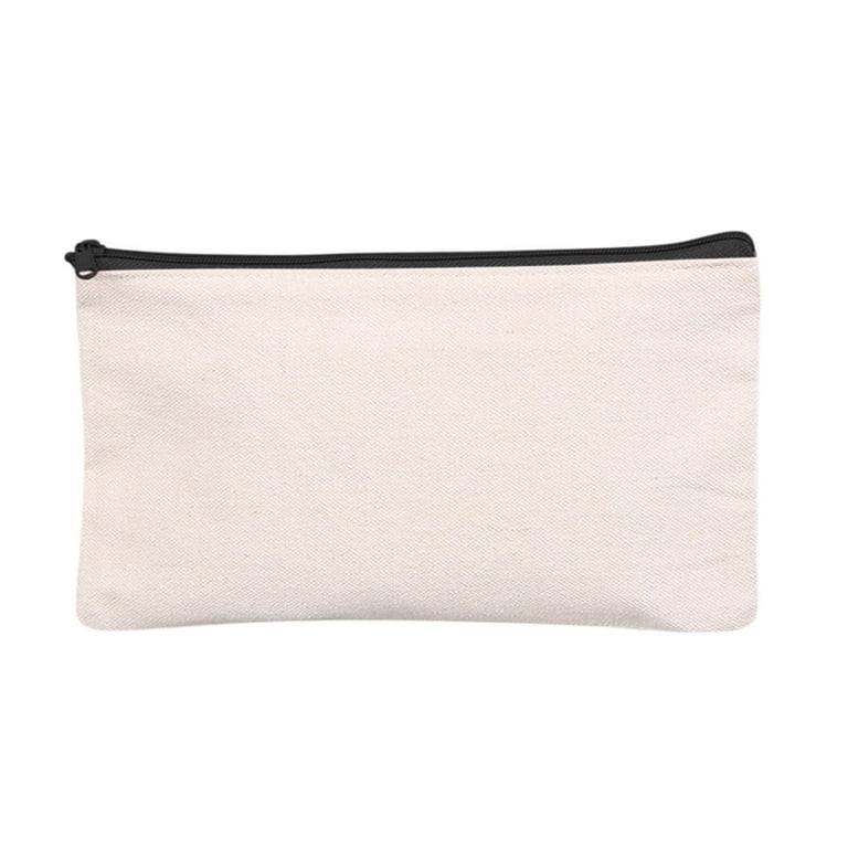 Herrnalise Blank DIY Craft Bag Canvas Pencil Case Blank Makeup Bags- Canvas Pencil Pouch Bulk Canvas Cosmetic Bag Multi-Purpose Travel Toiletry Bag
