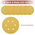 thumbnail image 4 of Unique Bargains 6 Inch 6 Hole Sanding Discs Round Hook and Loop Sandpaper 220 Grits - 50 PCS, 4 of 8