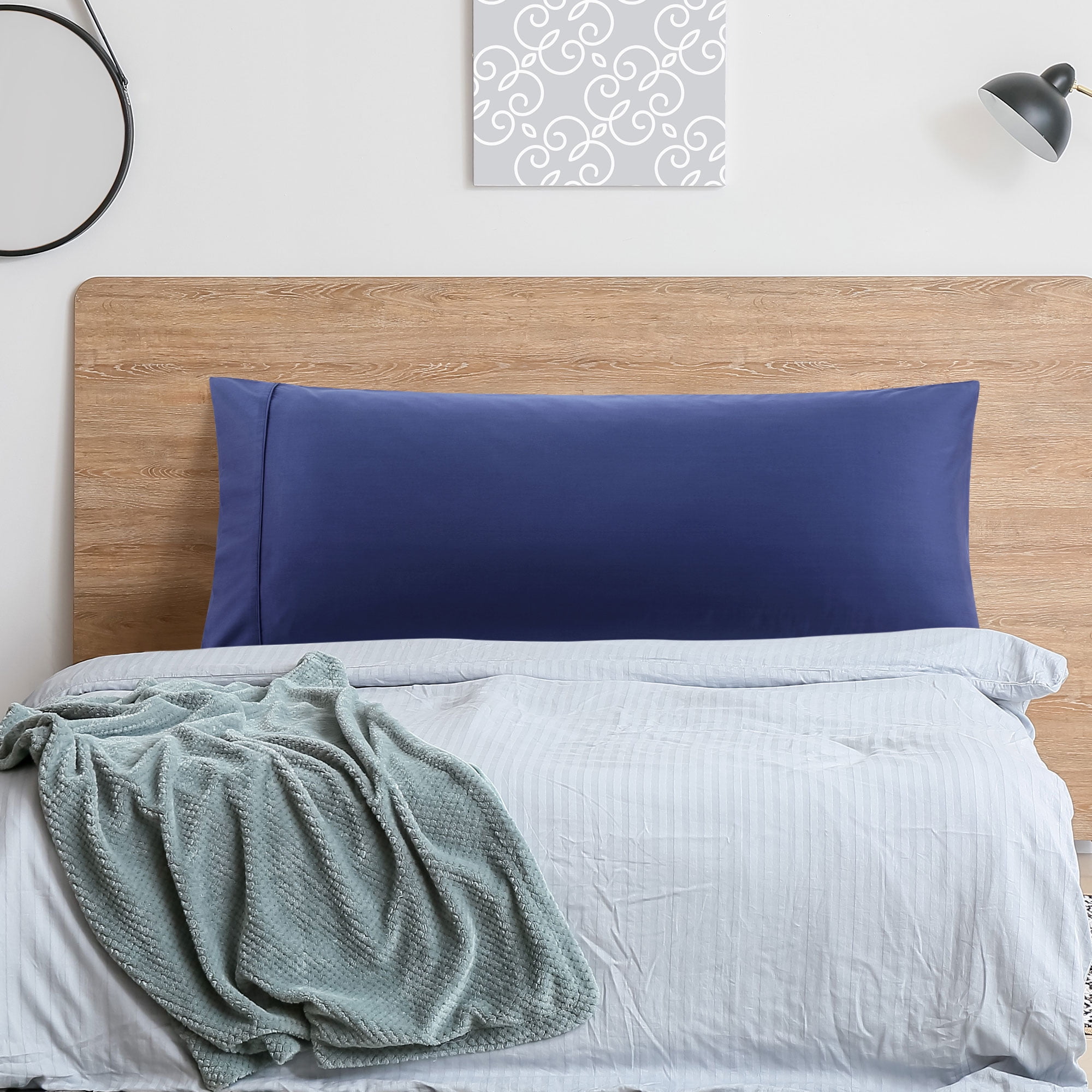 Unique Bargains 20"x 55" 1PC Envelope Closure Body Pillow Cover Navy Blue