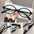 thumbnail image 4 of Men Women Office Eye Protection Y2K Optical Spectacle Eyeglass PC Round Eyeglasses Frame Eyewear Computer Goggles Anti-Blue Light Glasses BLACK, 4 of 8