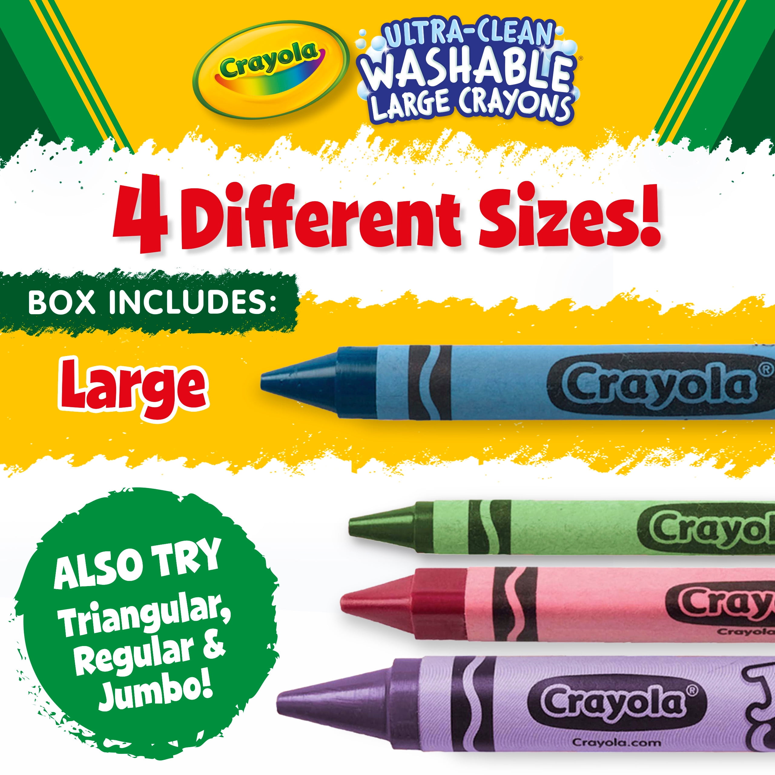 Crayola 52-3280 Large Washable Crayons 8 Count Pack: Crayons  (071662032807-2)