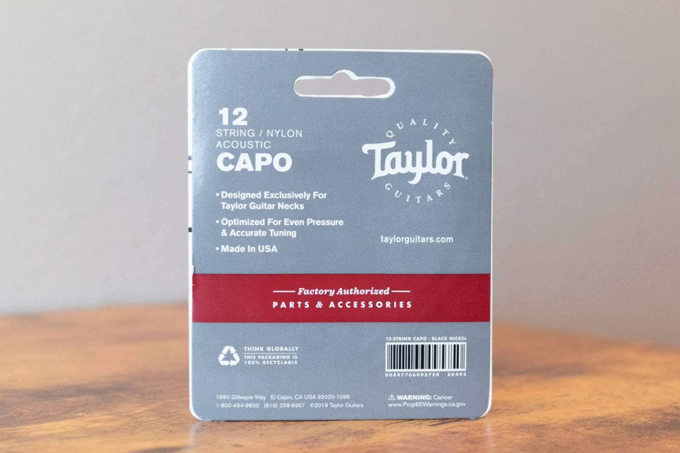 Taylor Capo, 12-String/Nylon, Black Nickel